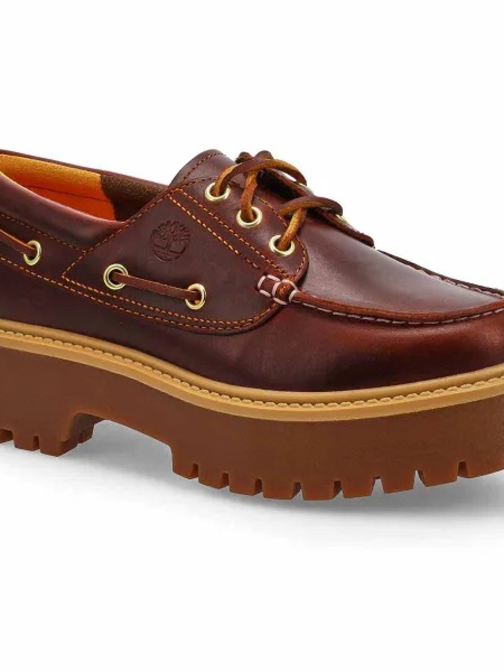 LIKE NEW! Timberland Women’s Brown Leather Lug-Soled Boat Shoes - Picture 5 of 6